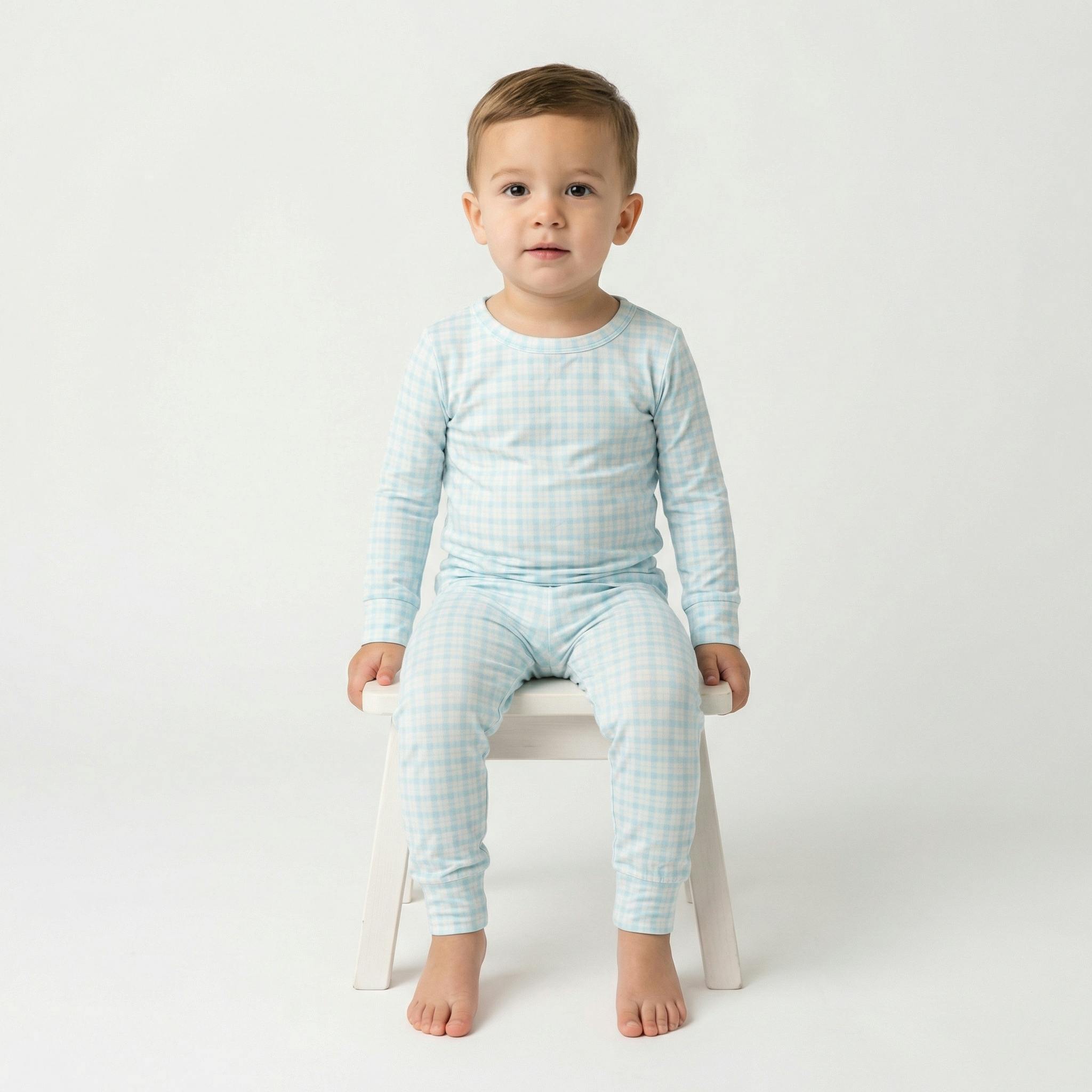 Coastal Check Bamboo Toddler Pajama Set