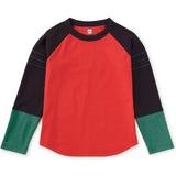 Explorer Colorblock Raglan Top, Red