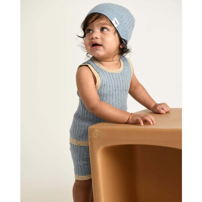Baby Boys Hug Me Ribbed Contrast Trim Tank Top