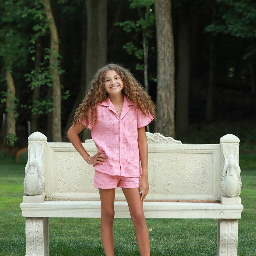 Organic Cotton Camp Collar Waffle Shirt