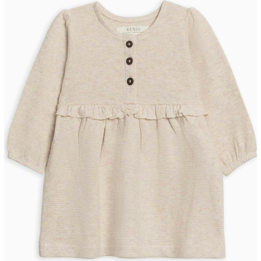 Nina Waffle Knit Ruffle Waist Dress