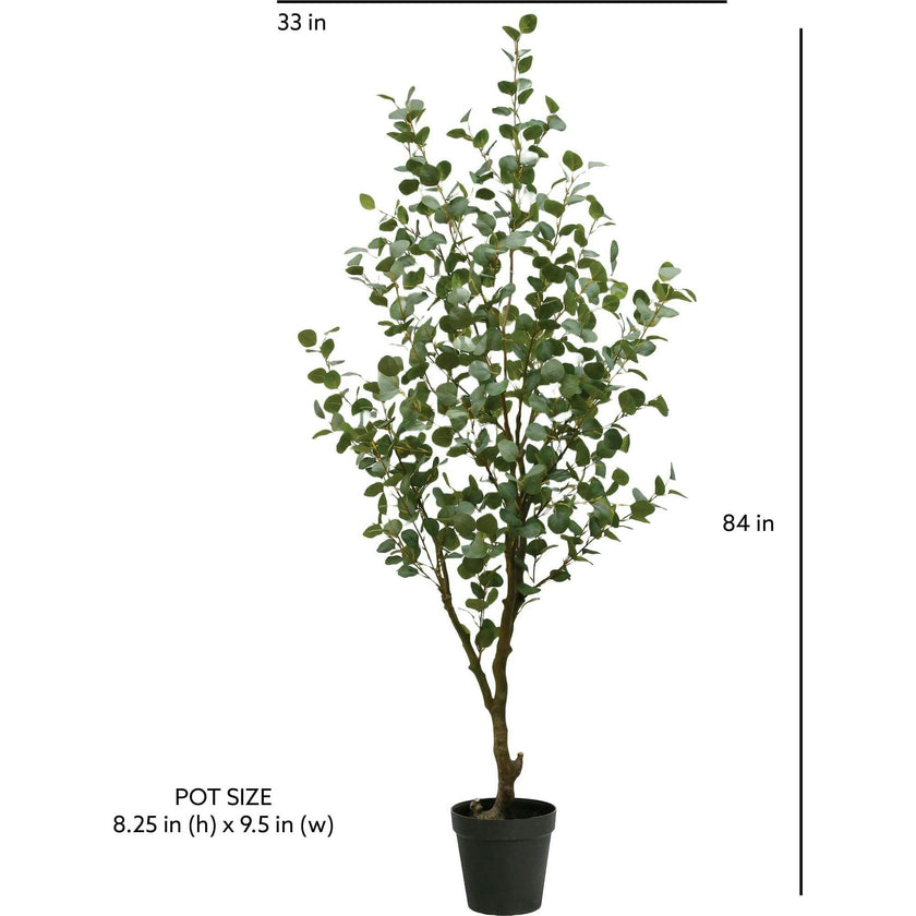 7' Artificial Eucalyptus Tree
