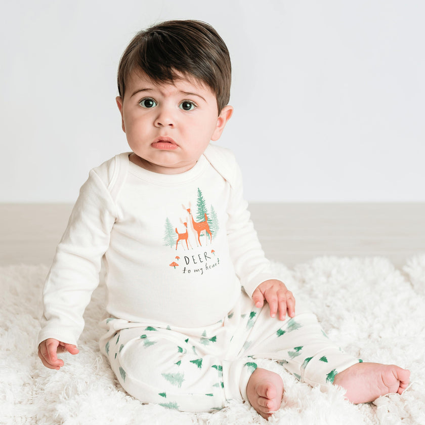 long sleeve graphic bodysuit | deer to my heart