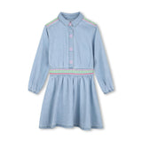 Light Denim Embroidered Dress