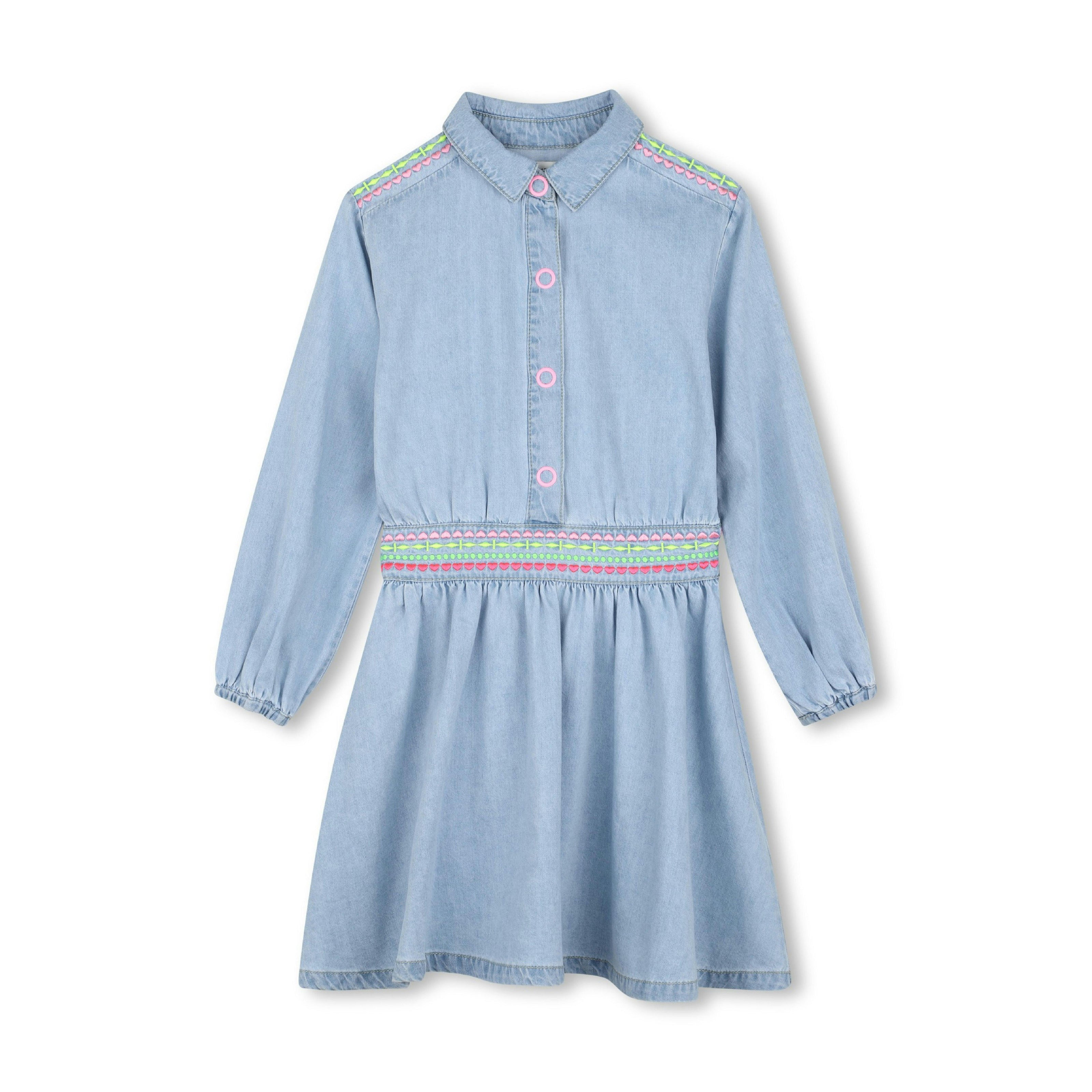 Light Denim Embroidered Dress