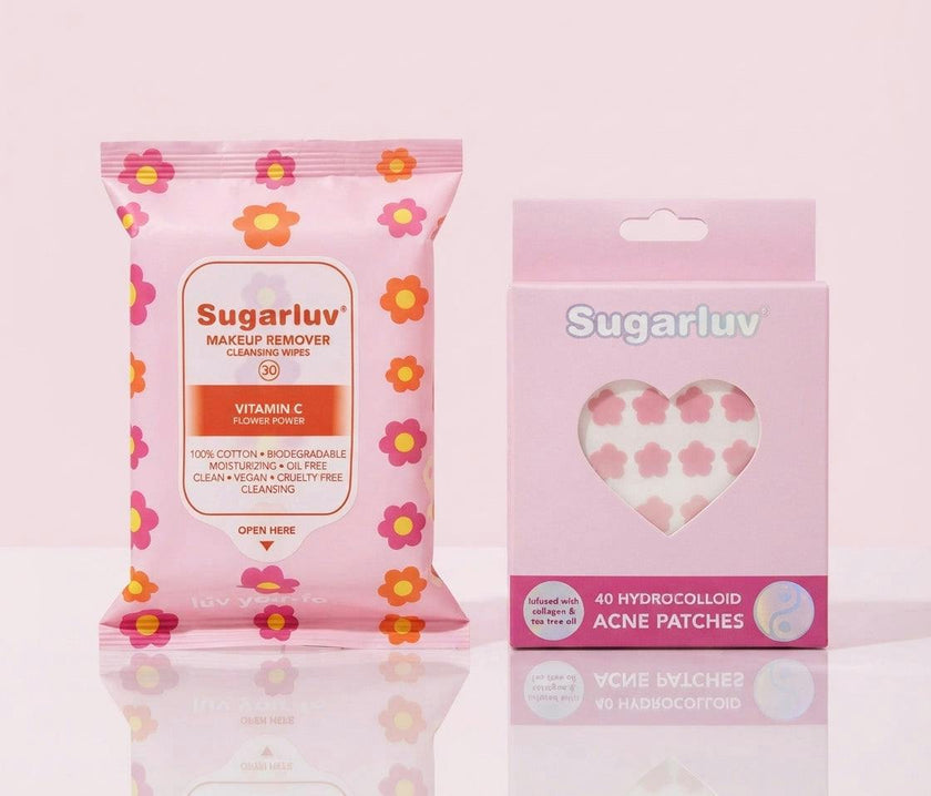 Flower Power Wipes and Acne Patches Duo
