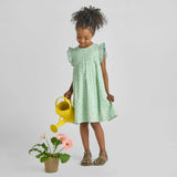 Girls Jaipur Dress - Pastel Green Polka Dot