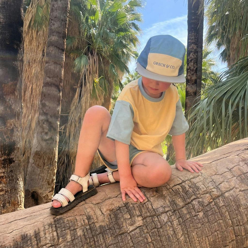 5 Panel Hat | Sky Blue + Desert Teal