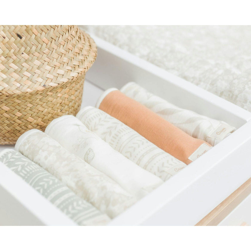 Willow 3-pc. Newborn Burp Cloth Set (Copper/Leaf)