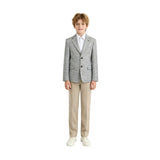 Beige Oscar Textured Blazer Suit Set with Shirt