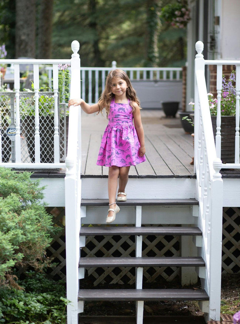 Tie Back Dress in Dino