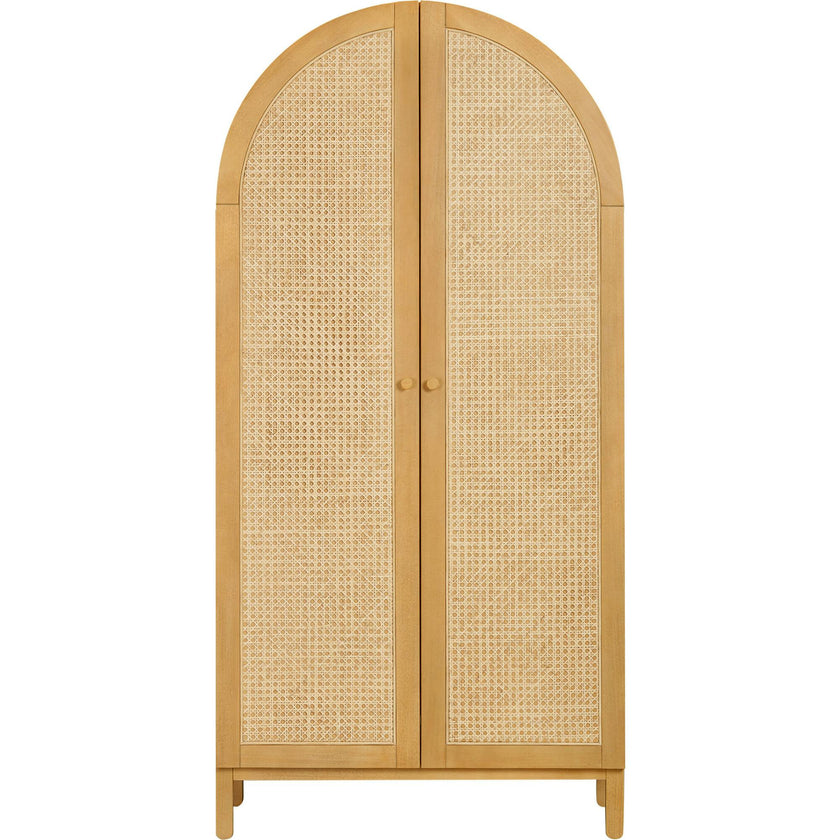 Bondi Cane Assembled Armoire in Honey