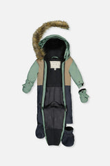 Baby One Piece Snowsuit Adapted For Car Seats Cool Dark Grey