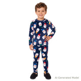 Boys (2-4) Velour Pajama Set | Santa Squad - Navy