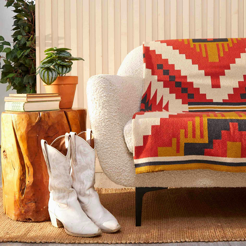 Cotton Sustainable Knit Throw Blanket | New Horizon
