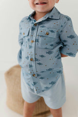 Boys Utility Shirt in Fish
