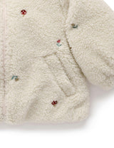 Fluffy Embroidered Jacket Wheat Forest Broderie