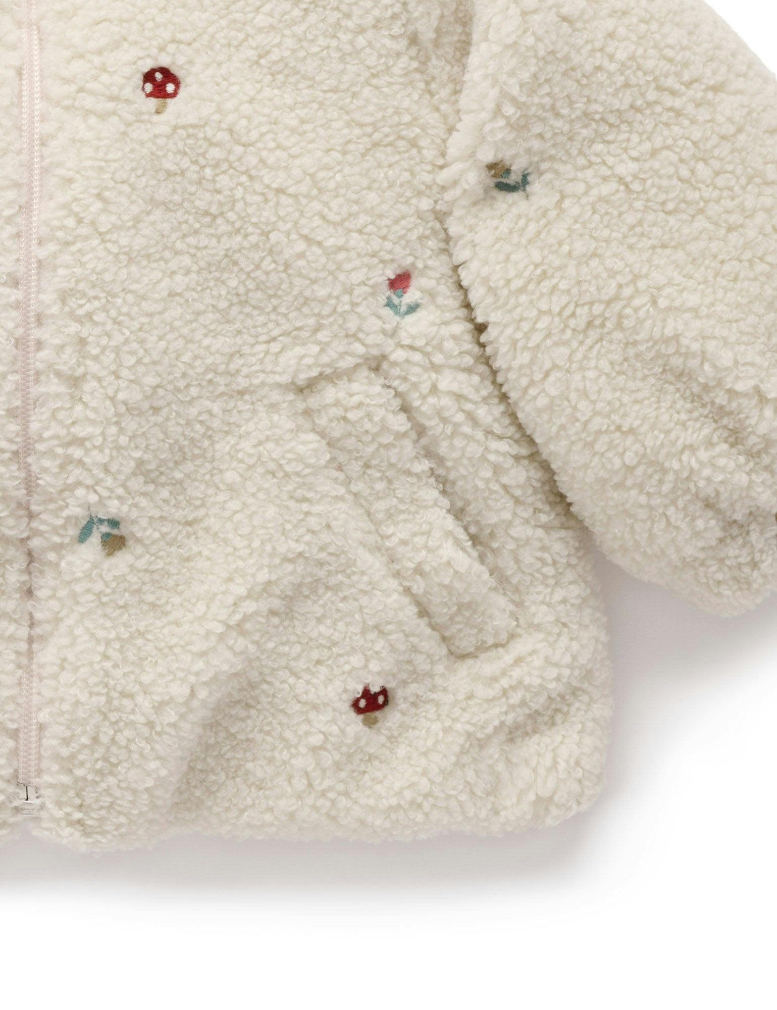 Fluffy Embroidered Jacket Wheat Forest Broderie