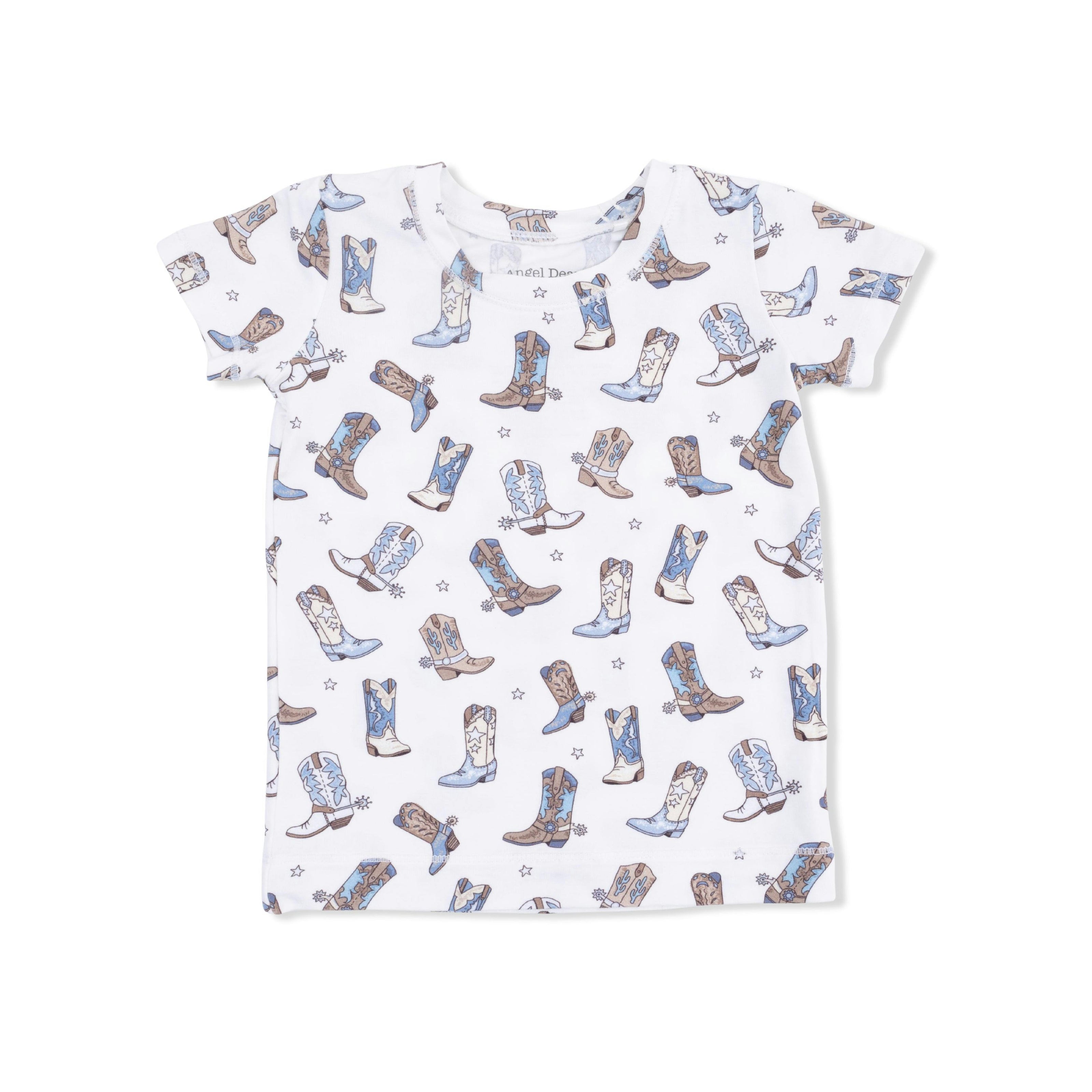 Cowboy Boots - Short Sleeve Loungewear Set
