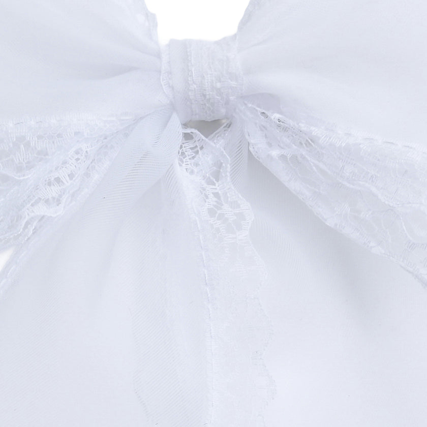 White Lace Bow Hair Clip