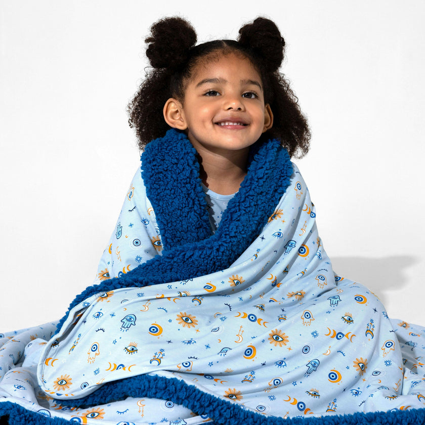 The Eye Blue Sherpa Bamboo Blanket