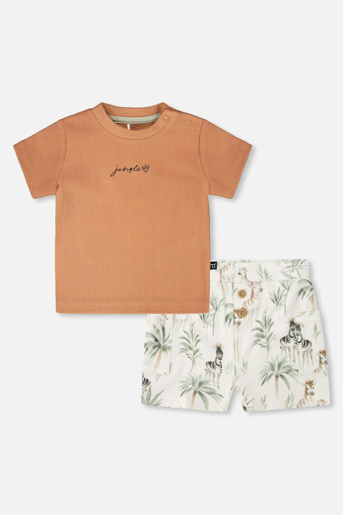 Cotton Rib Jersey T-Shirt And Organic Cotton Jersey Short Set