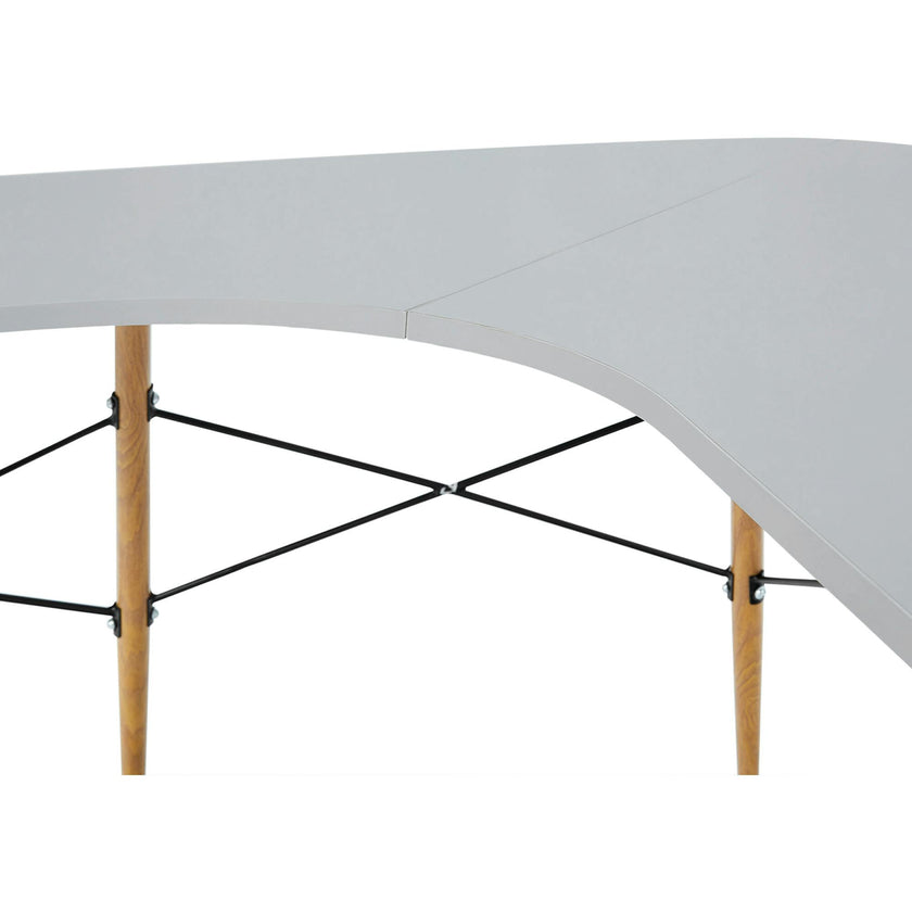 Roberto L-Shaped Corner Desk with Wood and Metal Details