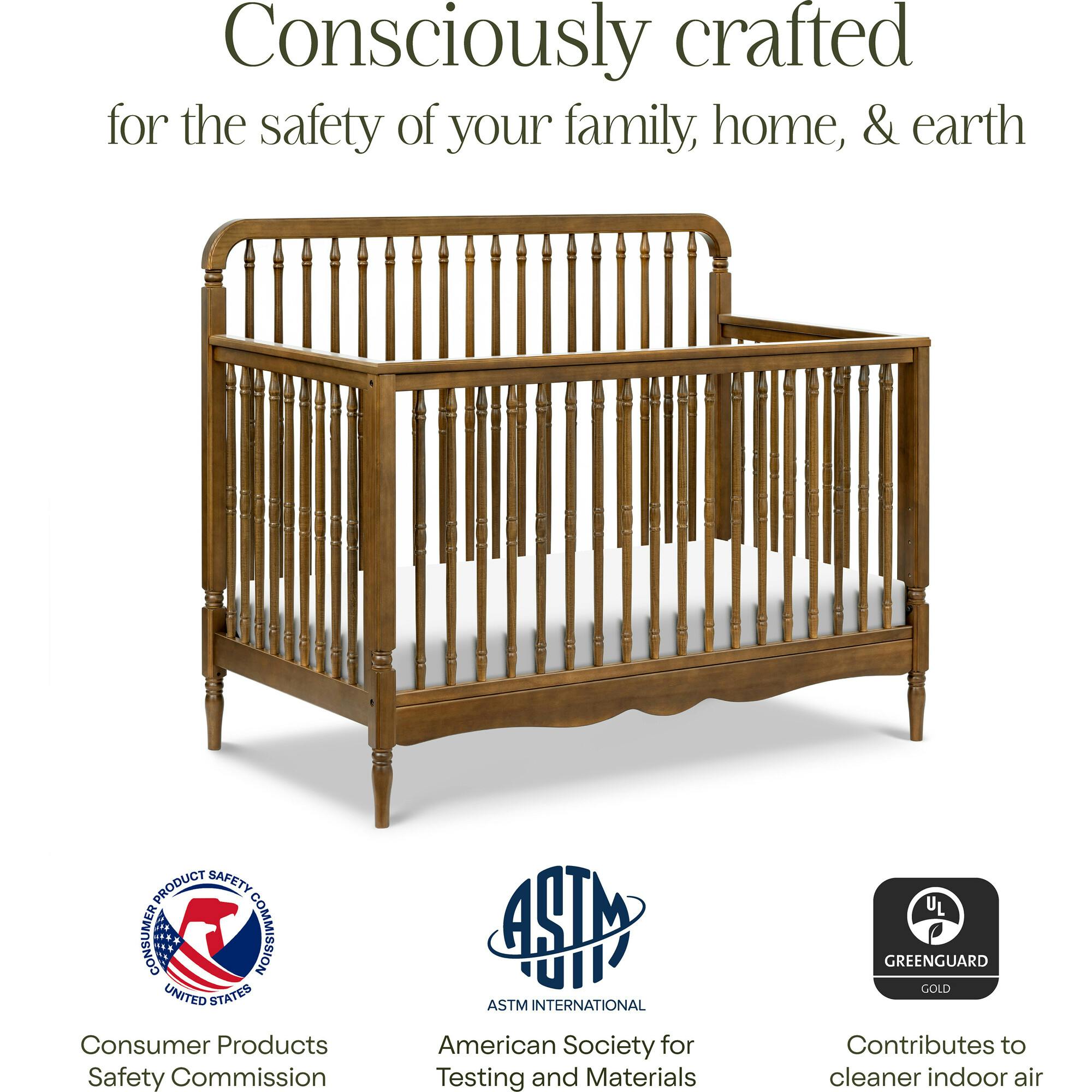 Liberty 4-in-1 Convertible Spindle Crib in Natural Walnut