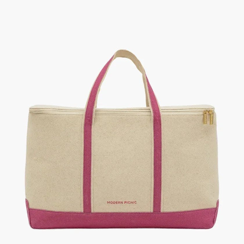 Insulated Soft-Shell Cooler Tote, Pink Canvas
