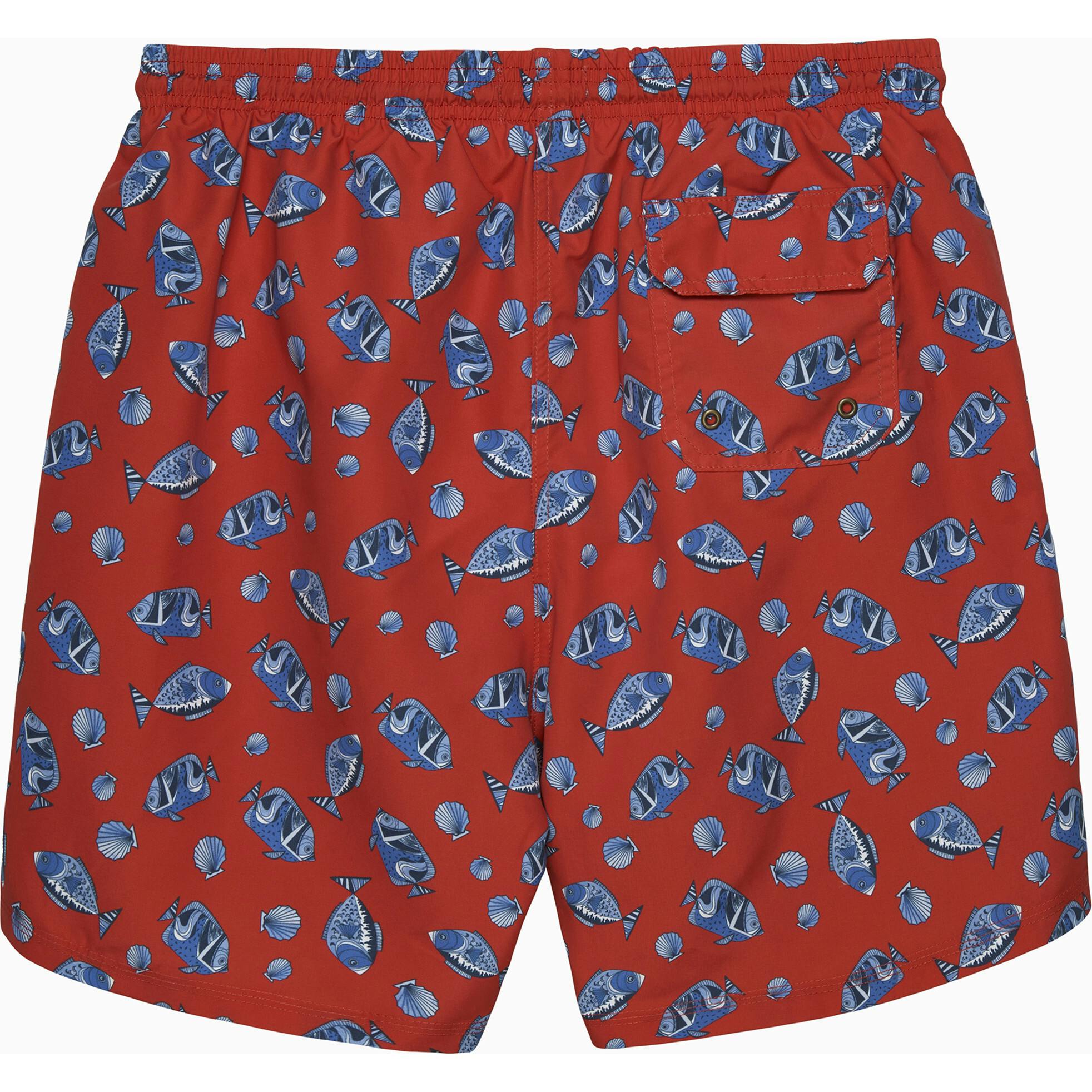 Mens Daddy & Me Swimshorts in Red Fish