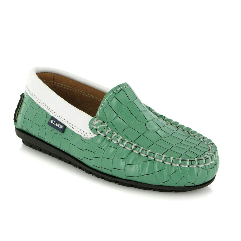 Plain Moccasins In Leather, Green