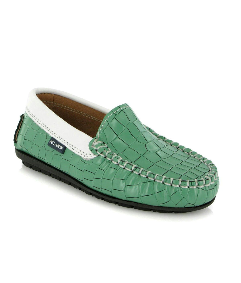Plain Moccasins In Leather, Green