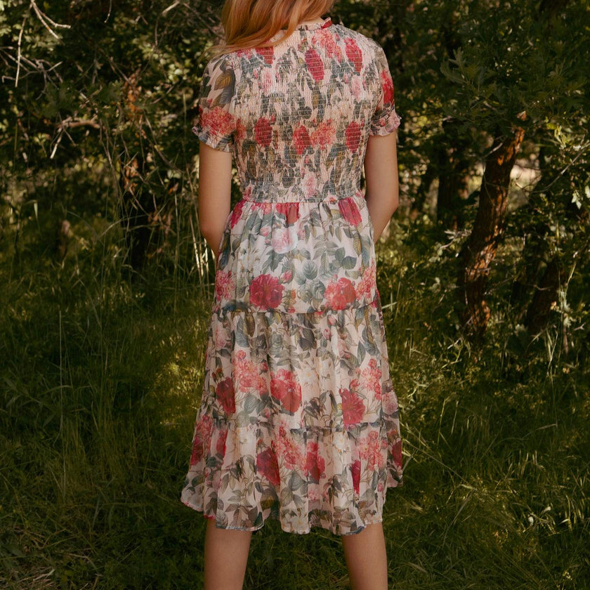 Mini Cordelia Dress in Pink Bloom