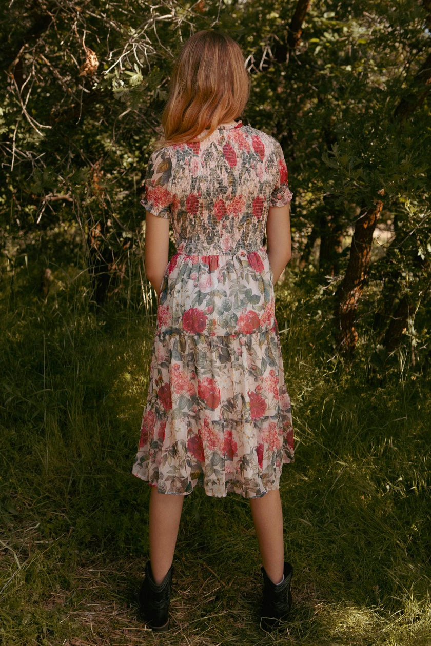 Mini Cordelia Dress in Pink Bloom