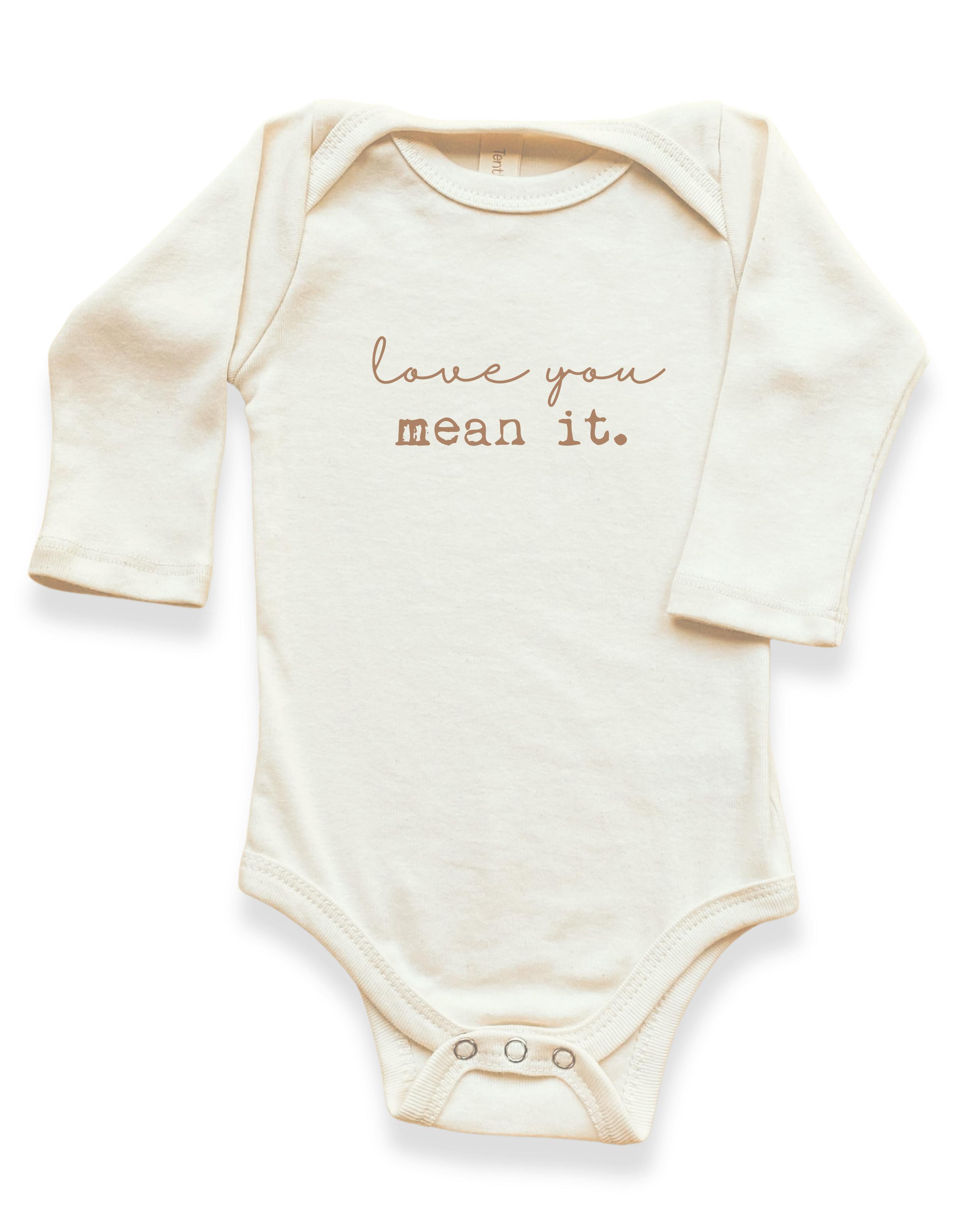 Love You Mean It Organic Baby Bodysuit Long Sleeve
