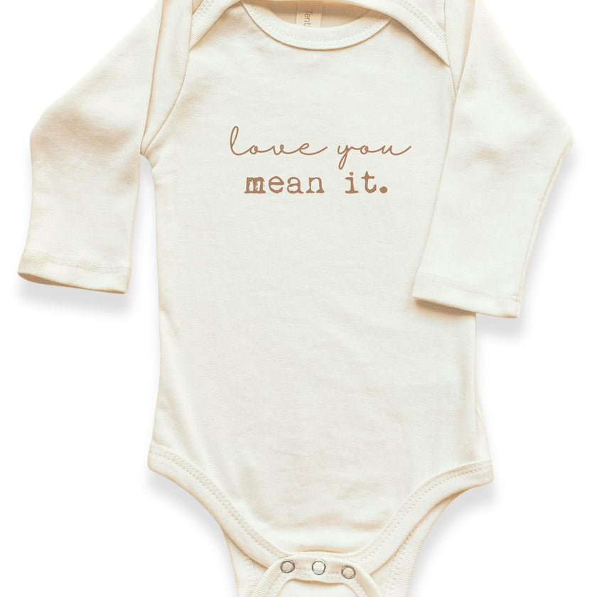 Love You Mean It Organic Baby Bodysuit Long Sleeve