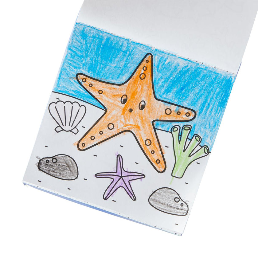 Carry Along! Coloring Book and Crayon Set - Sea Life - Set of 9 Crayons