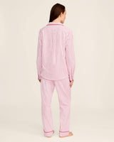Women's Twill Pajama Set in Antique Red Ticking