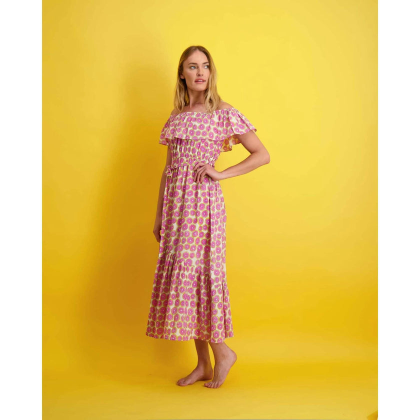 Benoite Off-Shoulder Citrus Maxi Dress