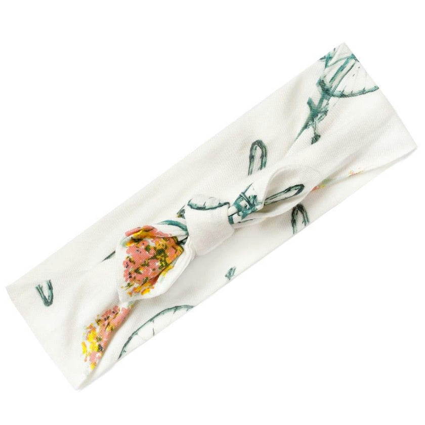 Floral Bicycle Bamboo Knotted Headband