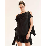 Windswept Tie Top, Black