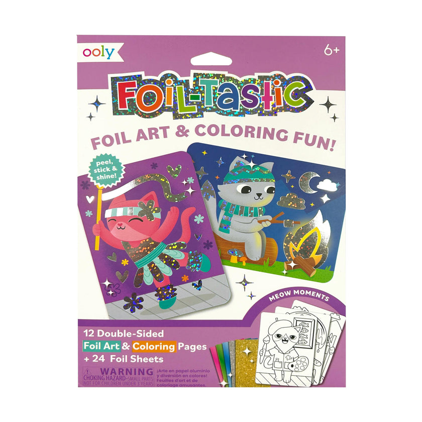 Foil-tastic Foil Art & Coloring Set - Meow Moments - 12 Pages 24 Foil Sheets