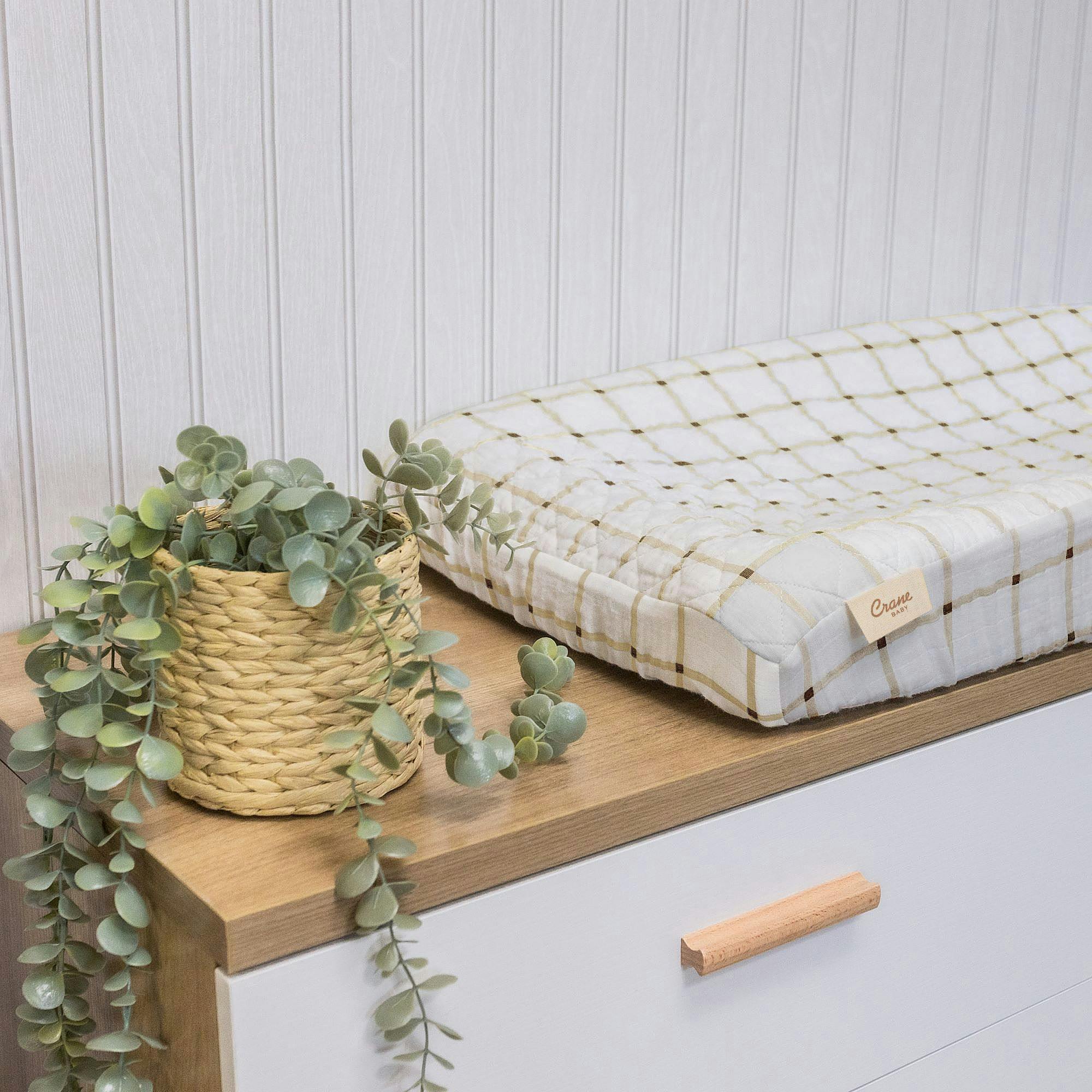 Avery Checkered Organic Cotton Quilted Change Pad Cover