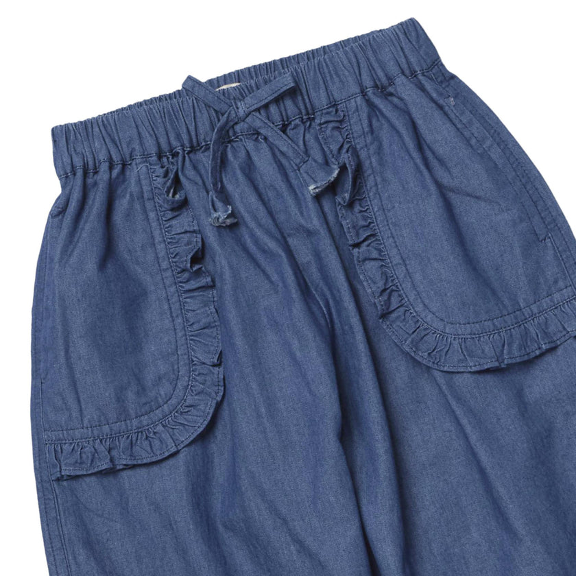 Girls Bailey Ruffle Pant - Chambray