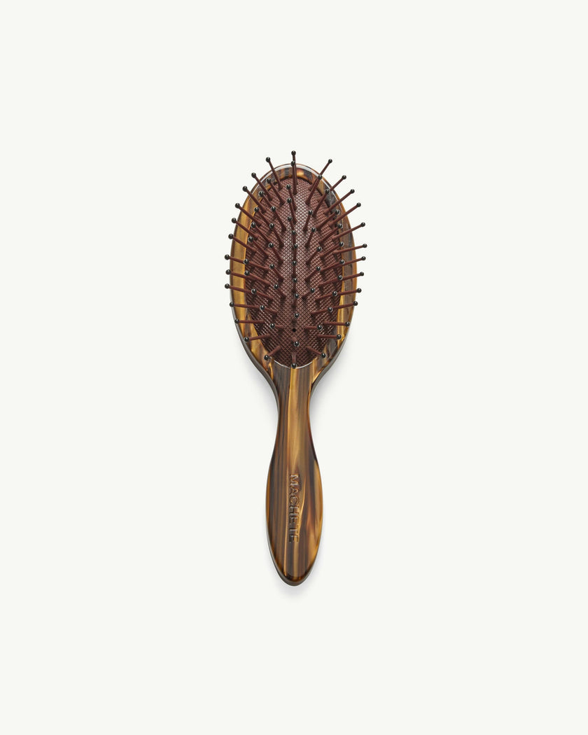 Travel Detangling Hair Brush in Tiger's Eye
