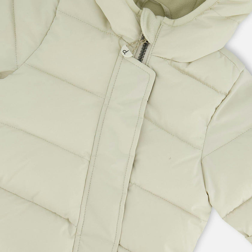 One-Piece Baby Cloud Compressible Snowsuit Designed for Car Seat Off-White