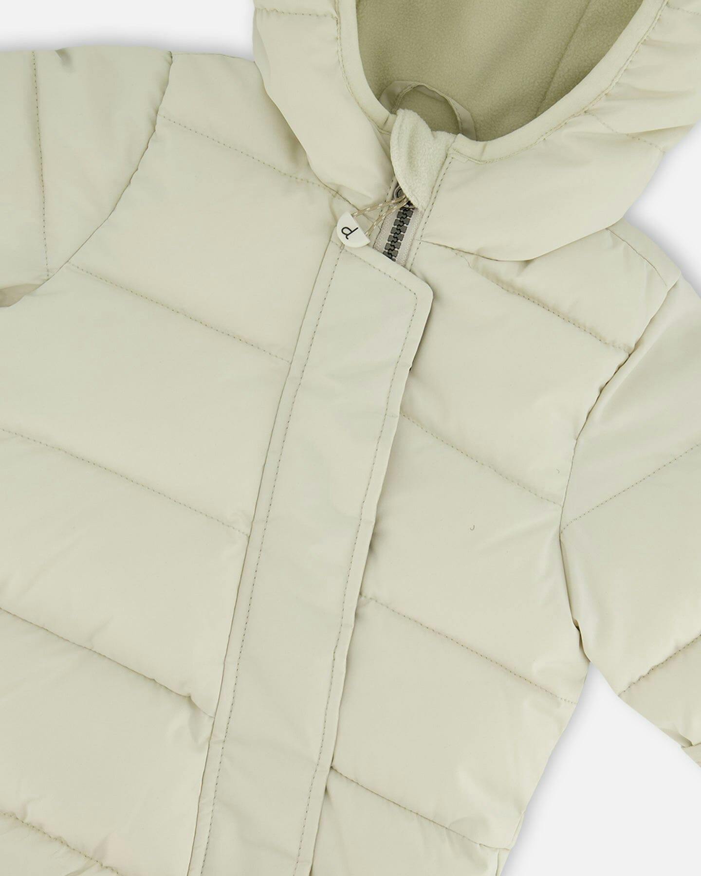 One-Piece Baby Cloud Compressible Snowsuit Designed for Car Seat Off-White
