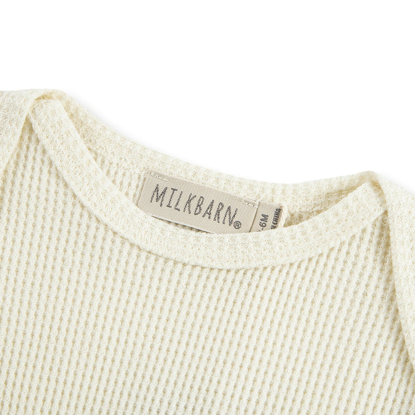 Vanilla Waffle Long Sleeve One Piece