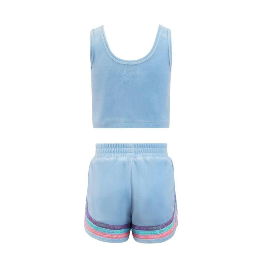 Rainbow Velour Sequin Tank Set
