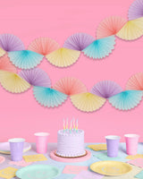 Pastel Party Garland - paper fan banner